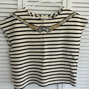 Cute striped crop off the shoulder top lightly used
